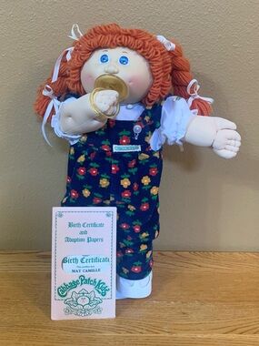 Vintage Cabbage Patch Kids Doll With Pacifier And Red Hair MAY CAMILLE